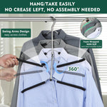 Clothes Hangers Space Saving - 6 Tier Coat Hangers Space Saving Hangers Non Slip Foam Padded Hangers, 2 Pack Black Metal Sweater T Shirt Hangers for Men Women, Closet Organizers and Storage