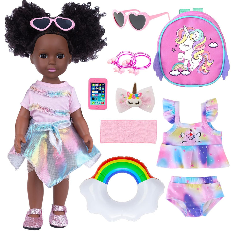 Black Dolls And Black Baby Doll Accessories 14.5 Inch Silicone African Baby