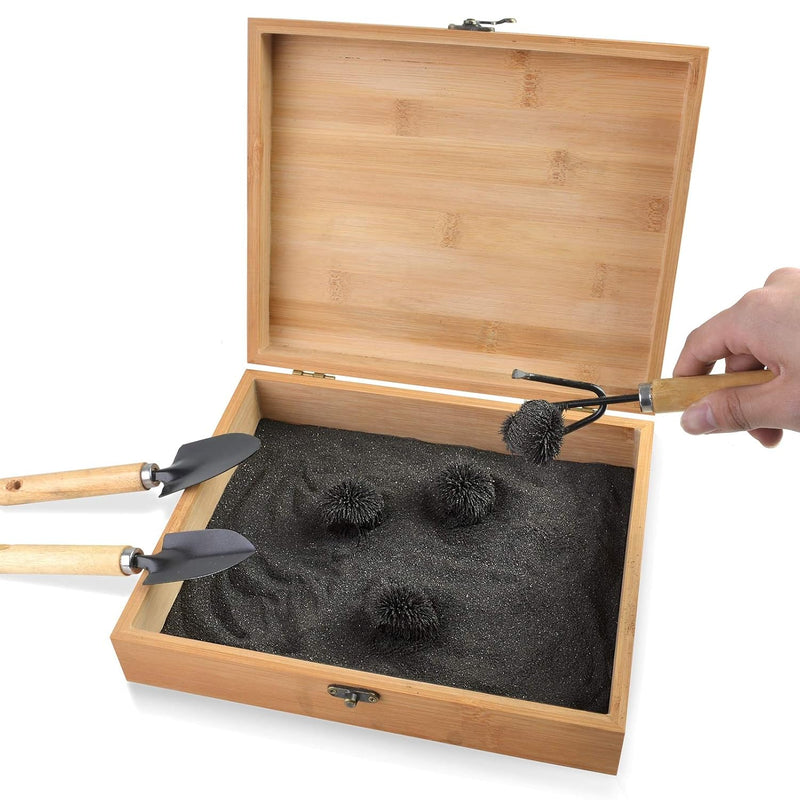 Magnetic Zen Sand Garden With 1.5 Lbs Iron Fillings, 4 Magnets And 3 Tools,