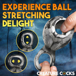 Night Prowler Silicone Girth Enhancer W/Ball Strap For Men & Couples. Fantasy Sheath And Ball Stretching. Adds Girth. Premium Silicone. 1 Piece, Silver & Black - Large.