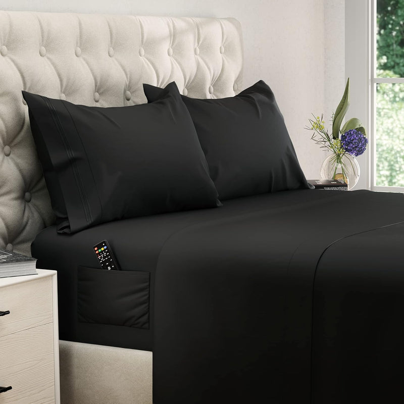 Queen Bed Sheets - 4 Pcs Set - Up To 15 Inches - 2500 Supreme Collection - Sup