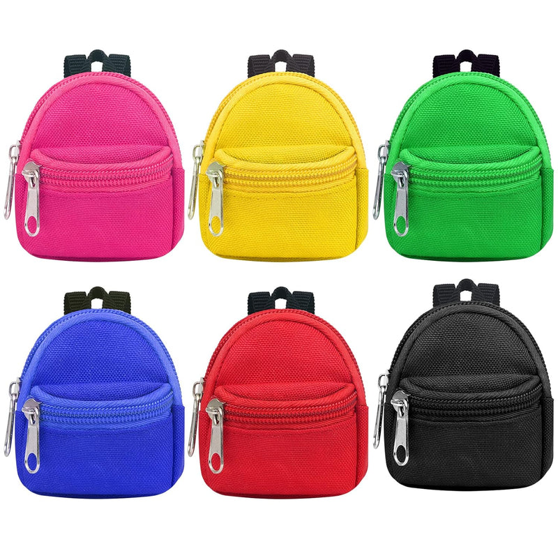 6Pcs Doll Backpacks, Mini Zipper School Bags For Dolls, Cute Doll Bags Scho
