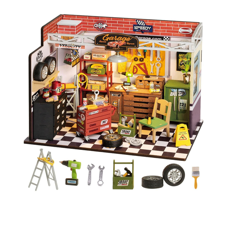 Rolife DIY Miniature House Kit Garage Workshop, Build 1/20 Mini House Build