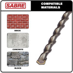 10-Pack SDS Plus 3/16" x 6" Rotary Hammer Drill Bits, Carbide Tipped for Brick, Stone and Concrete