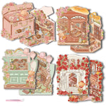 4 Pcs Foldable 3D Sticker Scene Kits with Tweezers, Build Your Bear Dreamhouse