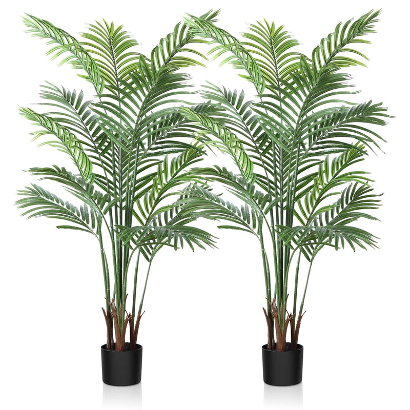 Artificial Areca Palm Plant 5 Feet Fake Palm Tree With 13 Leaves Faux Yellow P
