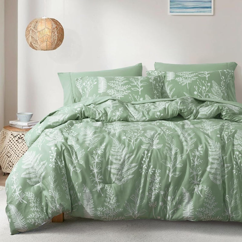 7 Pieces Queen Comforter Set, Ultra Soft Bed In A Bag Comforter & Sheet Set- B