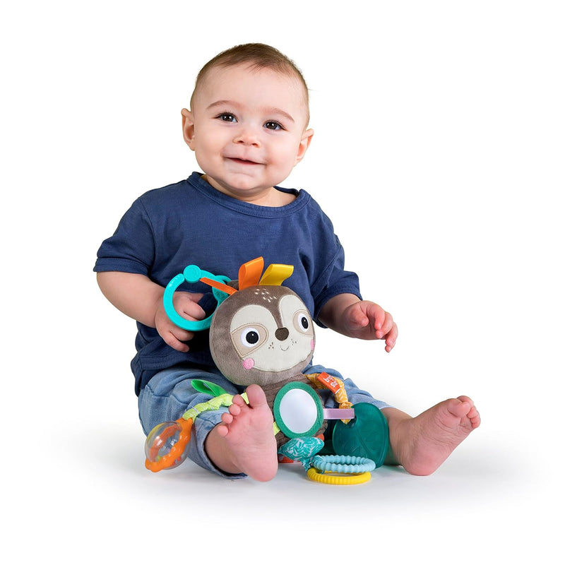 Bright Starts Sloth Plush Playful Pals Take-Along BPA-Free Stroller Baby To