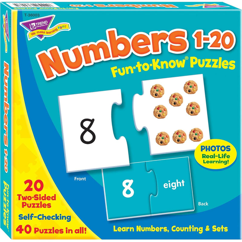 Trend Enterprises: Fun To Know Puzzles: Numbers 1 20, Learn Numbers, Counti