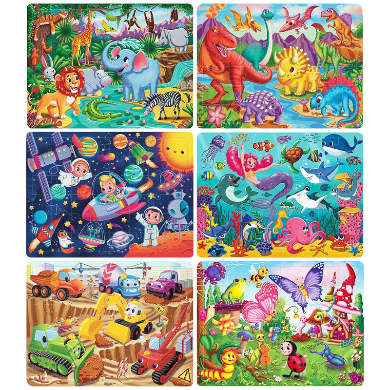 Wooden Puzzles For Kids Ages 4 6 8, 48 Piece Jigsaw Puzzles For Kids 3 4 5
