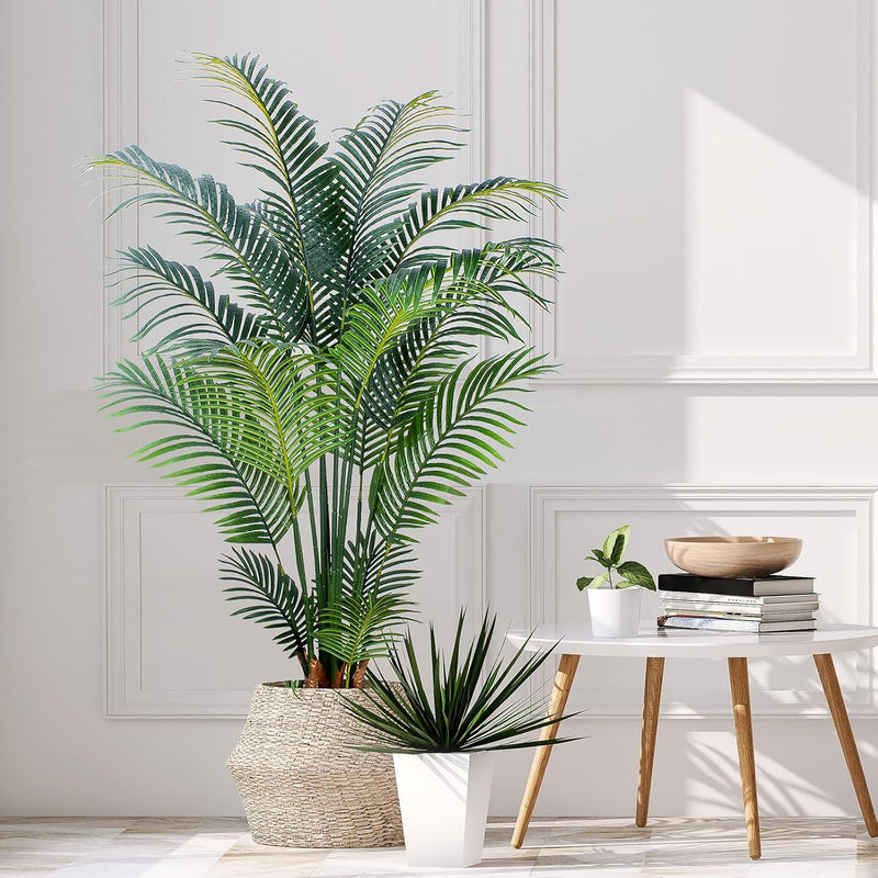 Artificial Tropical Palm Plant 5 Ft Artificial Tree With Plastic Pot For Offic