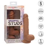 Dual Density Silicone Studs 5 Inch Dildo With Sturdy Suction Cup - Brown - Se-0255-10-3