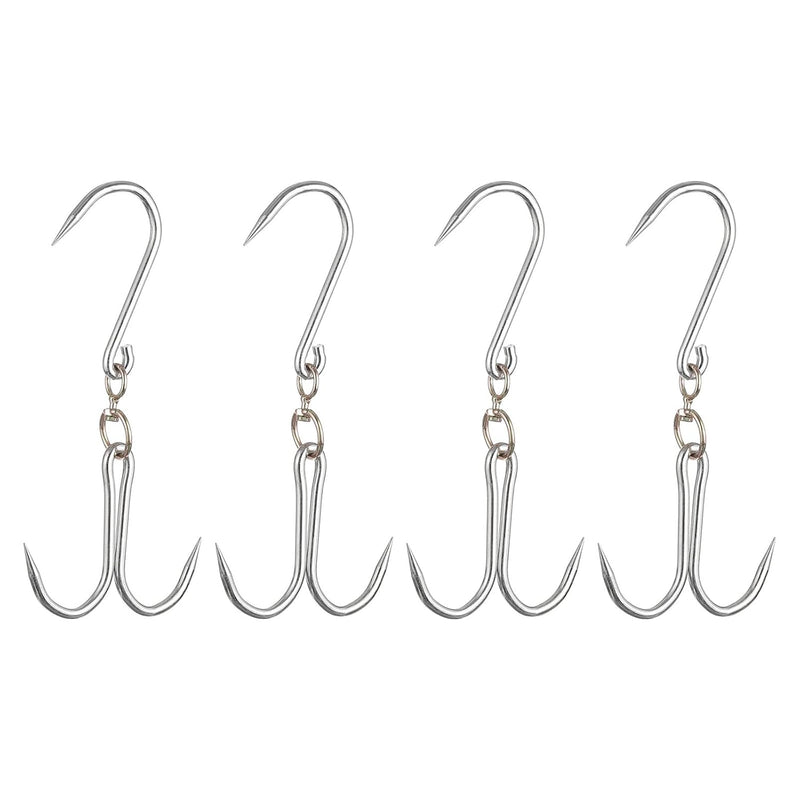 12.2'' Double Meat Hooks, 0.33'' Thickness Galvanized Integrated Swivel Meat Hoo