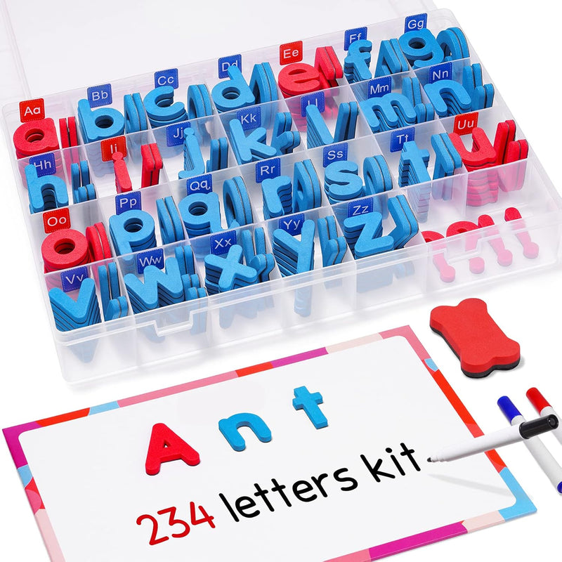 Classroom Magnetic Letters Kit 234 Pcs With Double Side Magnet Board Foam A