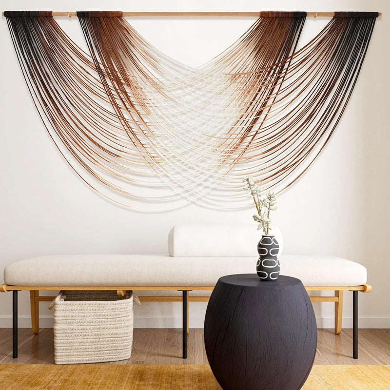 Macrame Wall Hanging Brown Boho Wall Decor Large Boho Yarn Tapestry Living Roo