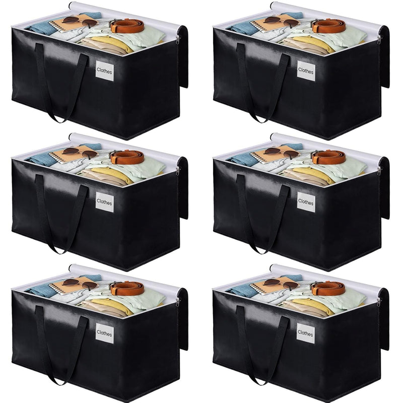 Collapsible Moving Bags - Heavy Duty Boxes With Zippers And Handles, Space Savin