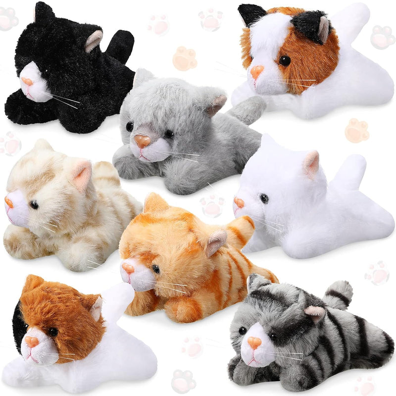 8 Pieces Plush Pets 5 Inch Stuffed Animals Bulk Assorted Cute Stuffed Pet A