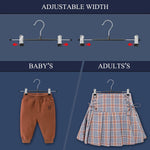 Pants Hangers with Clips 20 Pack Adjustable Skirt Hangers for Women Non-slip Trousers Hanger for Jeans Clothes Hangers for Pants Heavy Duty Space Saving Shorts Hangers,Black,12Inch