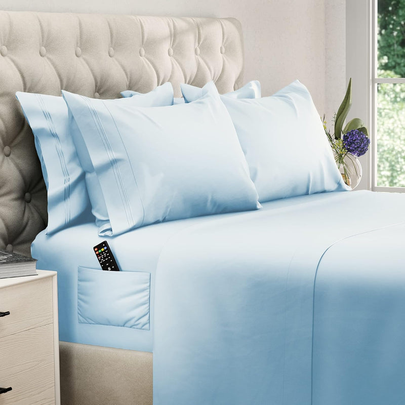 King Sheets - Cooling Bed Sheets - 6Pcs Set - King Size Sheets Set - King Shee