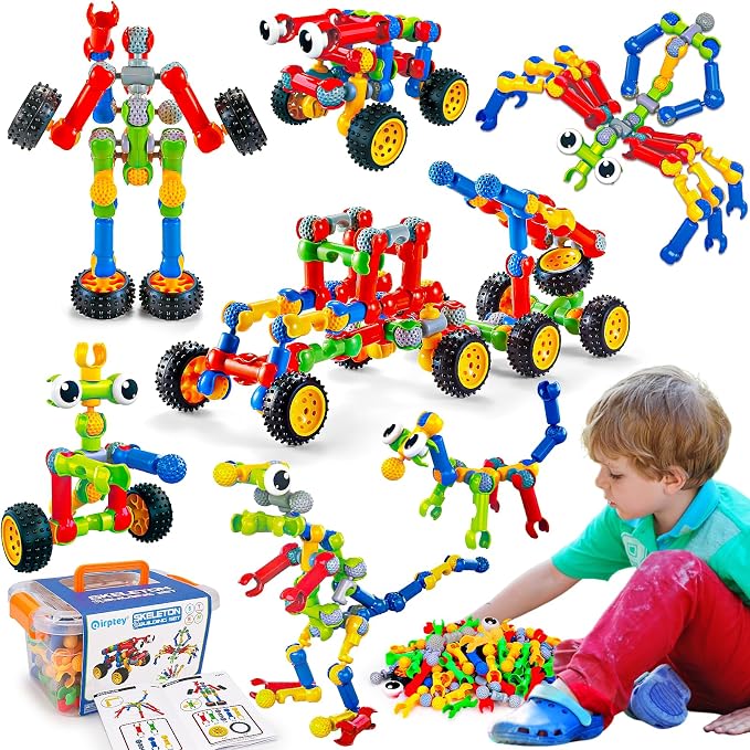 125-Piece STEM Building Toy Kit for Kids Ages 3+ with Model Designs