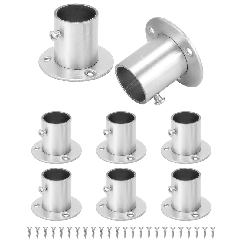 Stainless Steel Pole Sockets Flange Rod Holder For Closet, Bathroom, Window, Lau