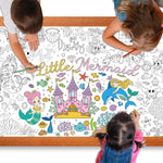 Mermaid Giant Coloring Poster for Kids, 30 x 72 Inch Large Color-In Activity Sheet