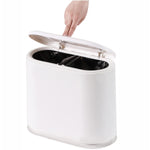8L Slim Plastic Trash Can 2.1 Gallon Small Narrow Garbage Can With Press Top Lid