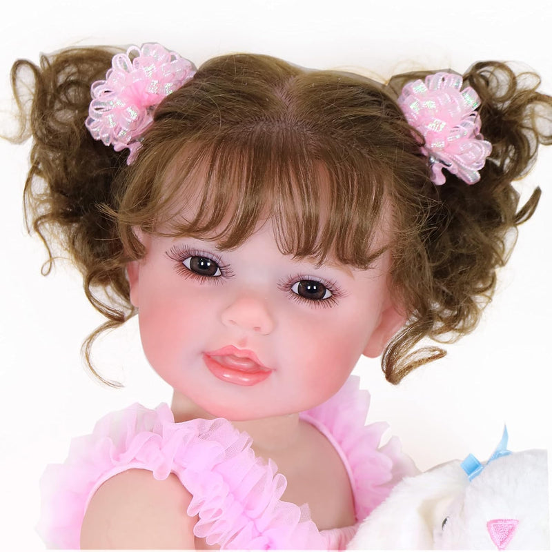 Reborn Toddler Girl Doll 22 Inch Happy Dance With 3D Painted Skin Visible V