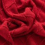 Christmas Decor Red Throw Blanket With Fringe Geometric Bed Burgundy Throws Winter Decorative Large Throw For Couch Sofa Indoor Outdoor (Red, 50"X60")