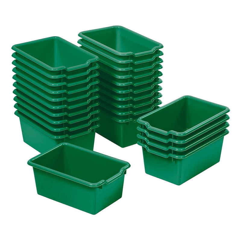 Scoop Front Storage Bins, Multipurpose Organization, Green, 25-Piece