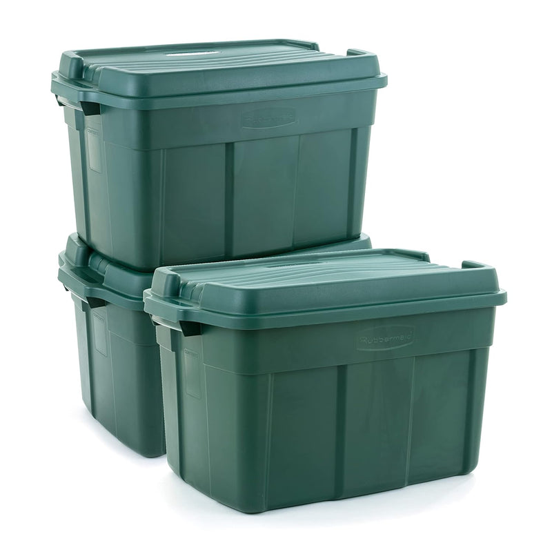 Rubbermaid Ecosense High-Top Storage Containers With Lids, 37 Gal (Pack Of 3), D