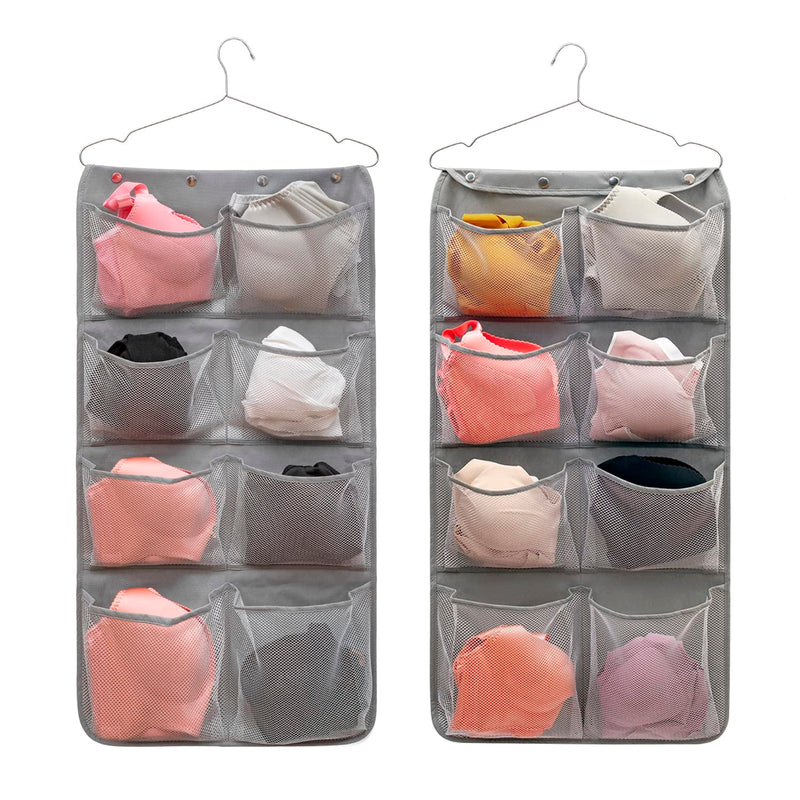 Dual Sided Hanging Closet Org Durable Socks Stocking Clothes Bra Accessories Sto