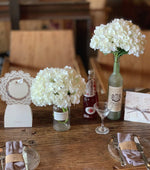 5PCS 15.4In Artificial Hydrangea Silk Flowers Bouquet Faux Hydrangea Stems for Wedding Centerpieces Home Decor (White, 5)