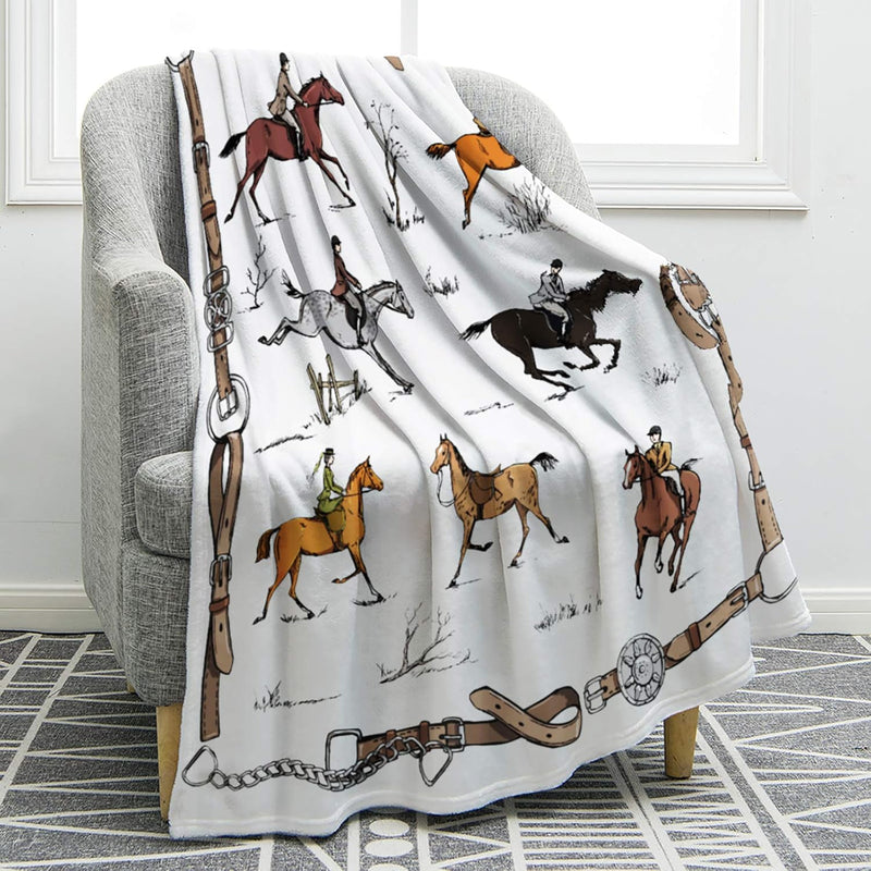 Cowboy Horse Throw Blanket Soft Lightweight Cozy Warm Blanket For Boys Girls S
