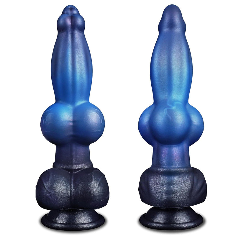 9.6" Monster Dog Knot Dildo, Huge Fantasy Dragon Horse Wolf Dildo With Big Balls, Thick Silicone Knotted Dildos With Strong Suction Cup, Large Animal Anal Toy For Men Women Gay
