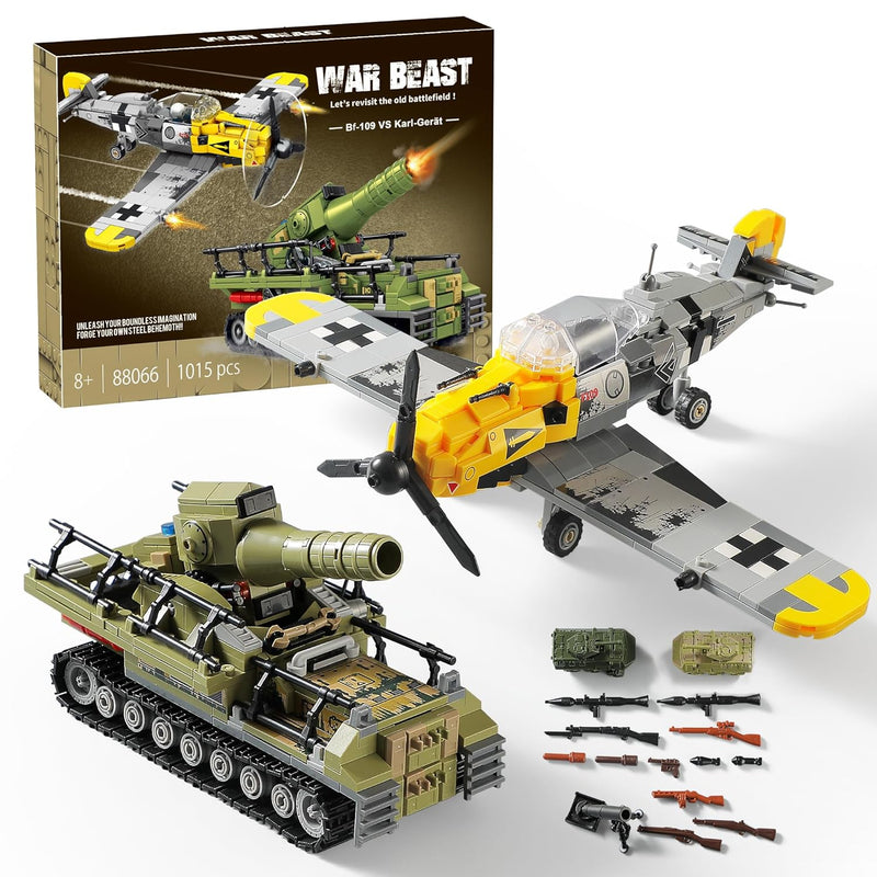 Ww2 Military Toys Building Sets, Create A Bf109 Fighter Plane & A Karl Gian