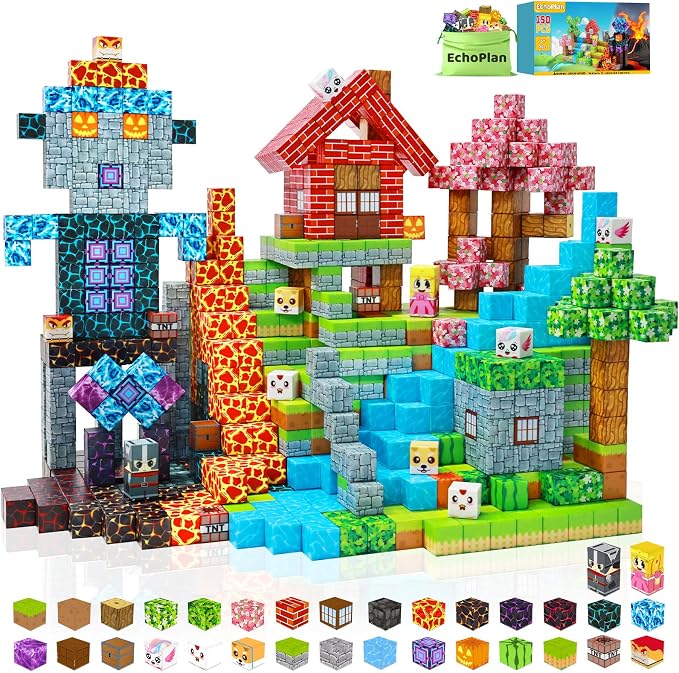 150-Piece Magnetic Building Blocks Set for Kids with STEM Construction Play