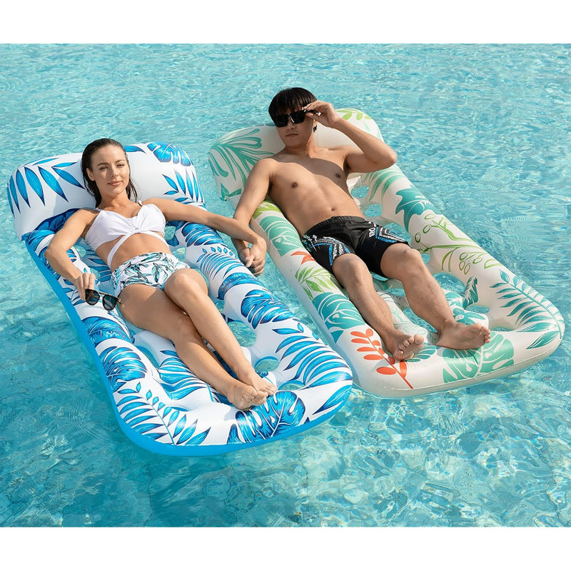 Jasonwell Inflatable Pool Float Lounge - 2 Pack Floaties Rafts for Adults F