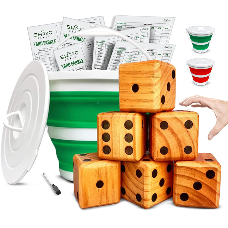 SWOOC Games - Yardzee, Farkle & 20+ Giant Dice Games - Yard Dice (All Weath