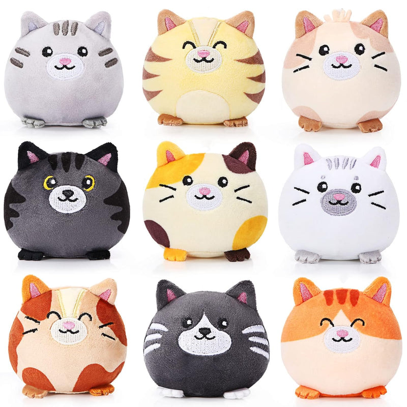 9 Pcs Mini Stuffed Keychains 3.15 Inch Small Plush Bulk Ornaments For Kids