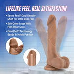 Blush Au Naturel Mister Perfect 8.5" Realistic Dildo With Balls – Dual Density Lifelike Beginners Penis With Suction Cup – Strap-On Compatible Flexible Dildo Sex Toy For Women, Men & Couples – Mocha