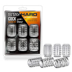Stay Hard Cock Ring Sleeve Kit, 6 Unique Textures Enhance Pleasure, Use On Penis, Vibrator, Dildo, Stack, Mix To Create Unique Sensations, Adds Girth, Sex Toy For Men, Women, Couples