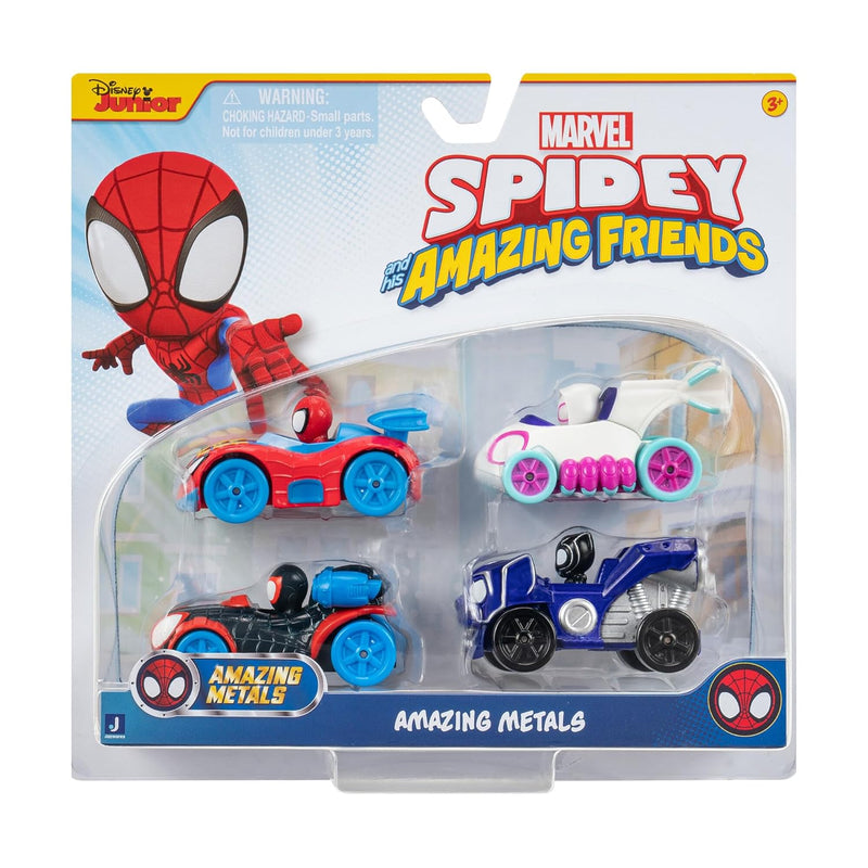Marvel Spidey And Friends 4 Pack Die Cast Vehicles Includes Spidey, Ghost S