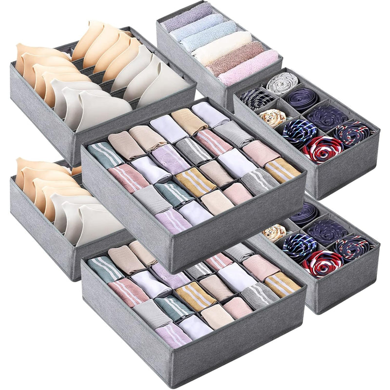 8 Packs Drawer Organizers For Clothing With 90 Cells Fabric Foldable Grids Divid