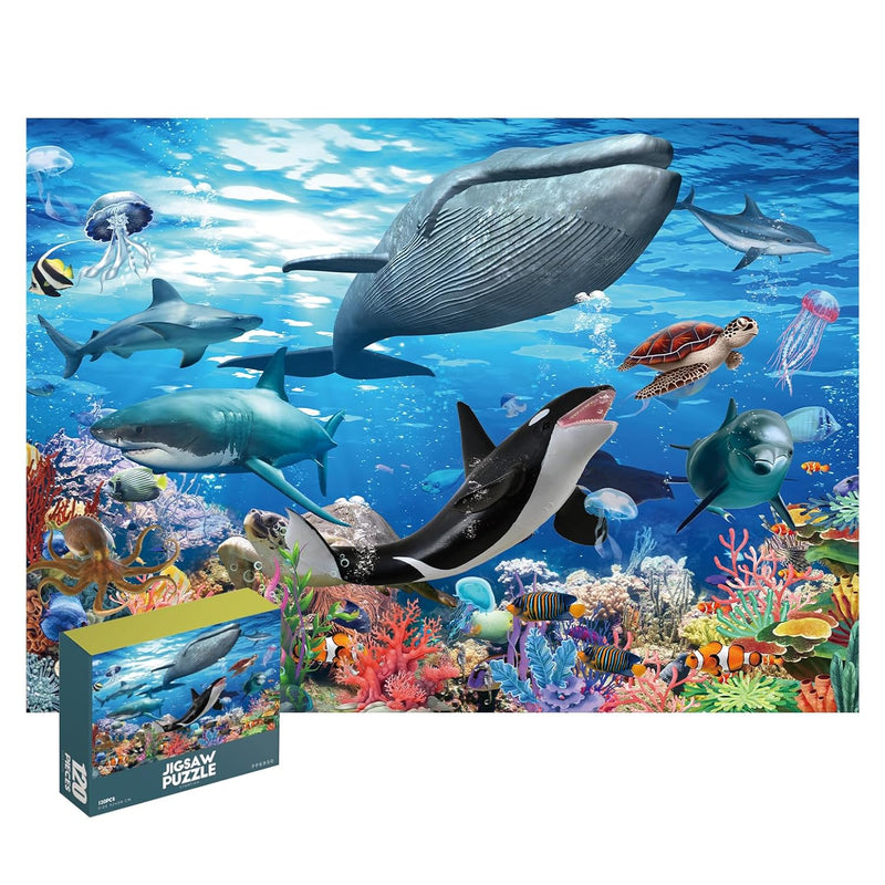 120 Pieces Puzzle For Kids Age 4 8 Underwater World Education Puzzle Toys J