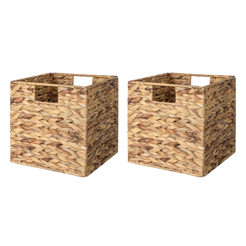 Wicker Baskets For Storage With Liners, Water Hyacinth Storage Baskets For Organ