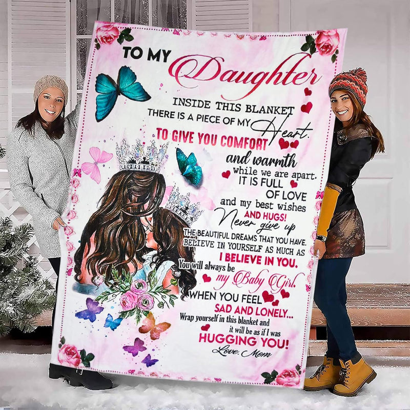 Daughter Gift From Mom, Daughter Blanket Valentines Gift For Daughter Pink Ros