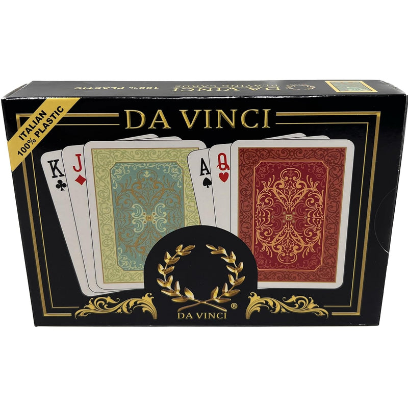 Persiano, Italian 100% Plastic Playing Cards, 2 Deck Set Poker Size Regular