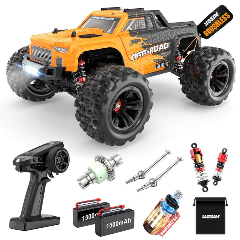 Brushless Rc Car, 1:16 55+Kmh 4Wd Fast Remote Control Truck For Adults, Radio