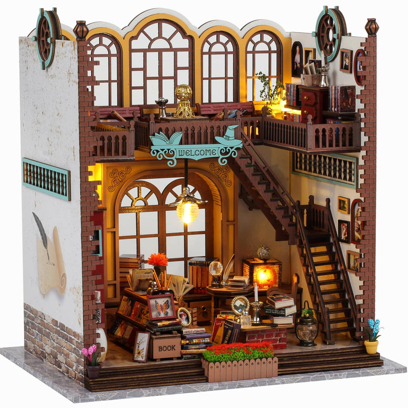 Diy Book Nook Kit, Diy Dollhouse Bookshelf Insert Decor Alley,Mini 3D Wooden D